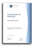 AVAT Urkunde - IHK Neckar-Alb-Region Ausbildungsbetrieb