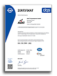 AVAT Urkunde - DIN EN ISO/IEC 27001 - Sicherheitsmanagementsystem